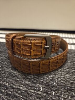 Dress Cowboy Western Men's Belt Caiman Gator Print 36